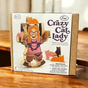 NIB FRED CRAZY CAT LADY WOOD STACKING GAME – NEW IN BOX
